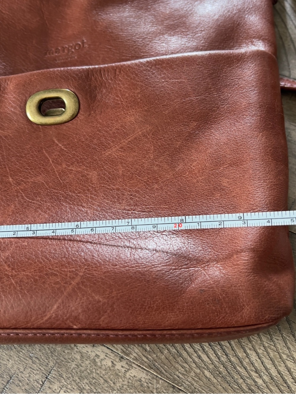 margot New York Leather Saddle Bag - Cognac Brown - Picture 9 of 12